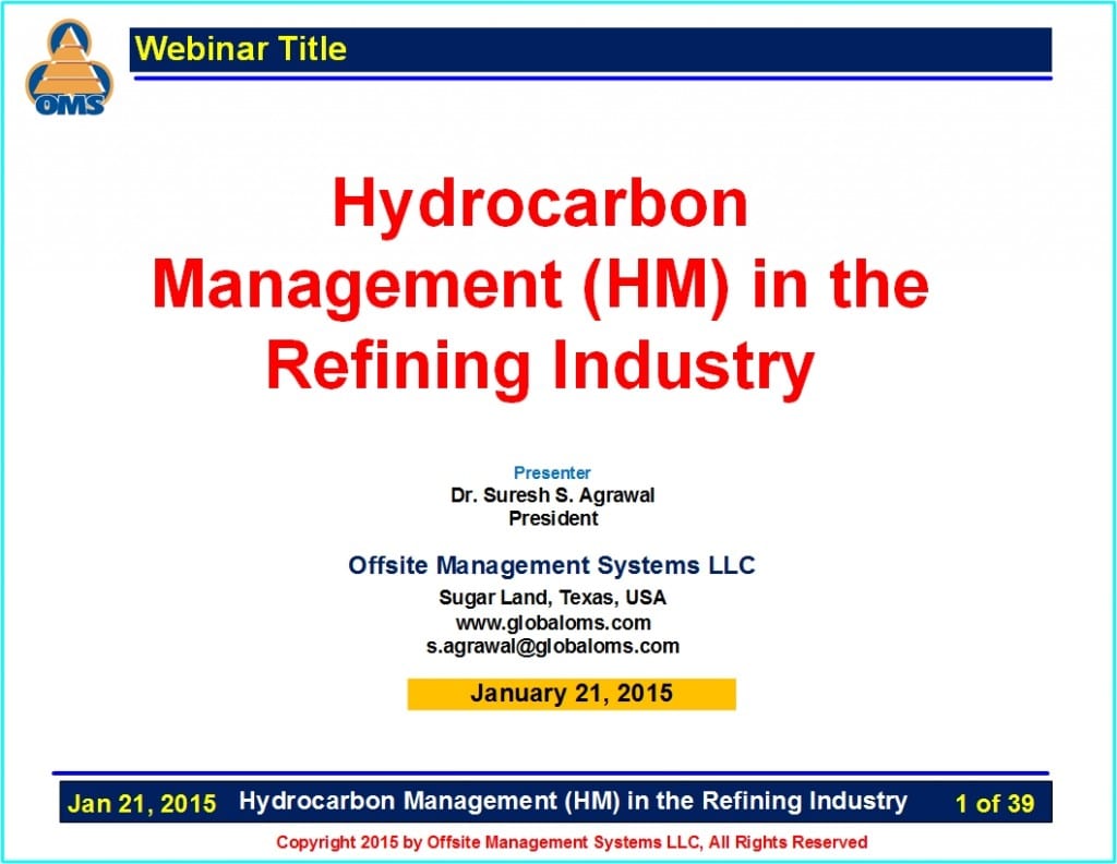 OMS-W02 Hydrocarbon Management in the Refining Industry Webinar